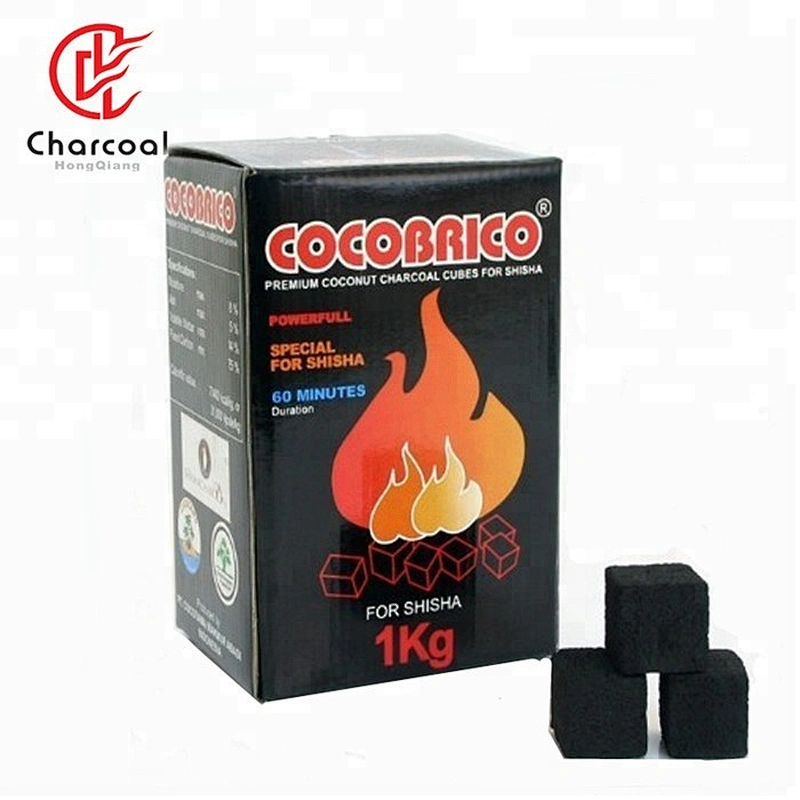 HQHC0022 HongQiang Free Samples Cocobrico Cubes Coconut Shell Hookah Charcoal for Shisha