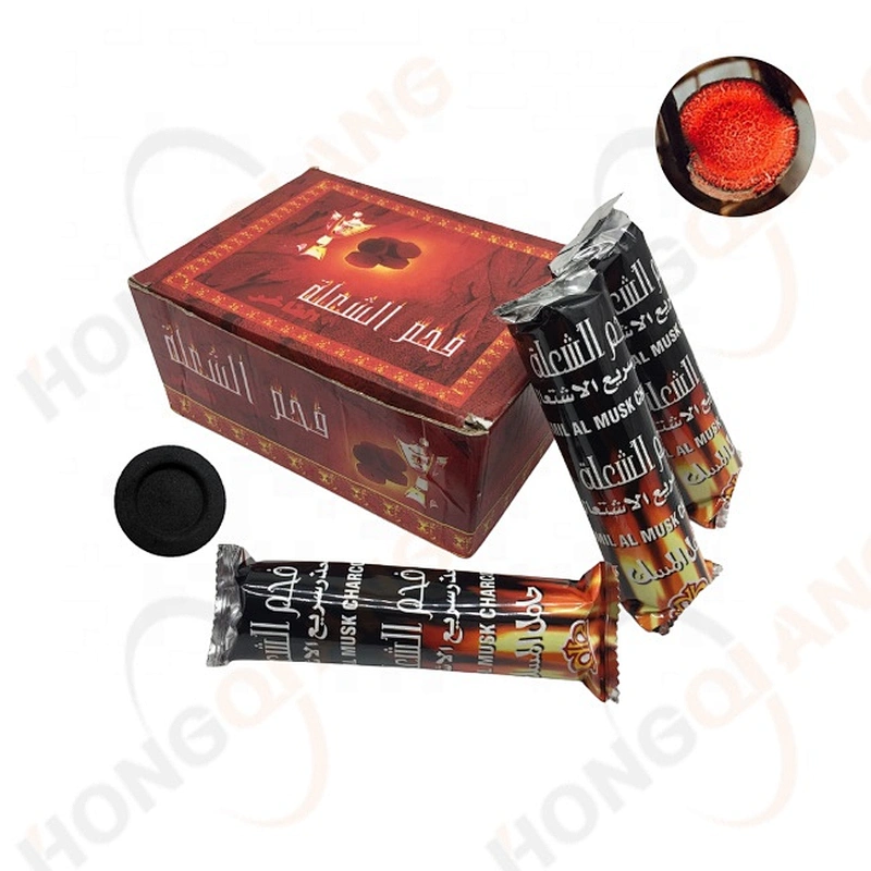 HQRM3310 HongQiang Hot Selling Instant light 33mm Round charcoal Tablets for hookah/Shisha