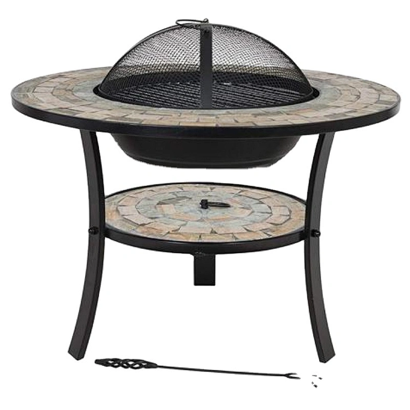 HQMF-R762 HongQiang Round Mosaic Fire Pit Table Patio Heater Garden Stove