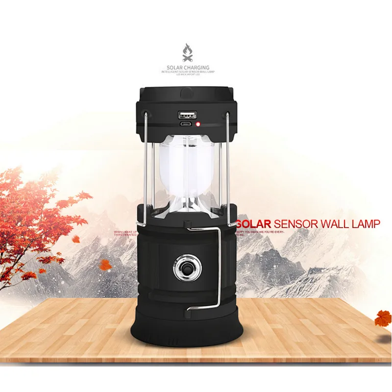 Portable Tent Lantern Emergency Lamp Outdoor LED Flame Camping Light