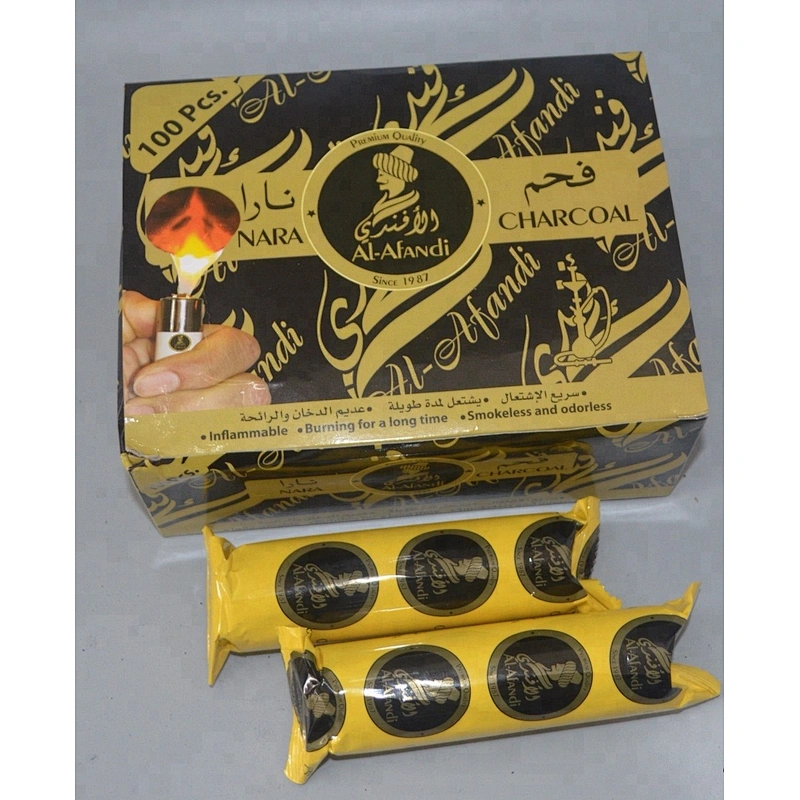HongQiang Fruit Wood Instant Light Round Shisha Charcoal