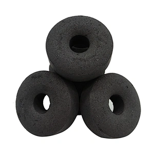 HQRM4080 HongQiang factory hot selling black shisha incense easy ignite hookah hole round charcoal