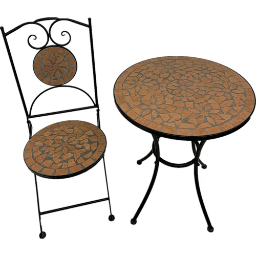 HQ-M0001 HongQiang Mosaic table  Furniture Set Garden Bistro Creamic Tile Top with chairs