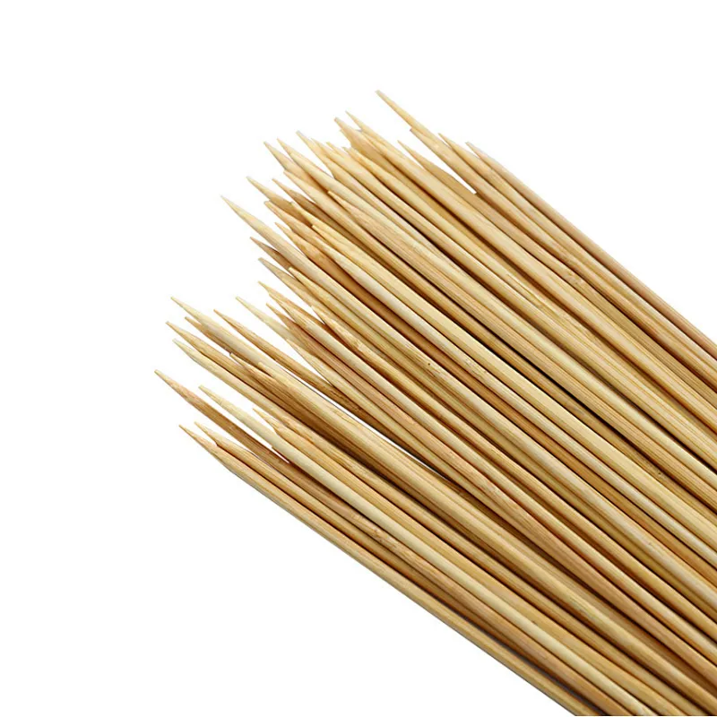 Hongqiang customized disposable bamboo skewers BBQ fruit skewers
