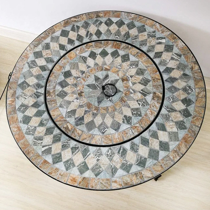 HQMF-R701 HongQiang BBQ Mosaic Firpit For Garden Outdoor Cooking Table Grill Table