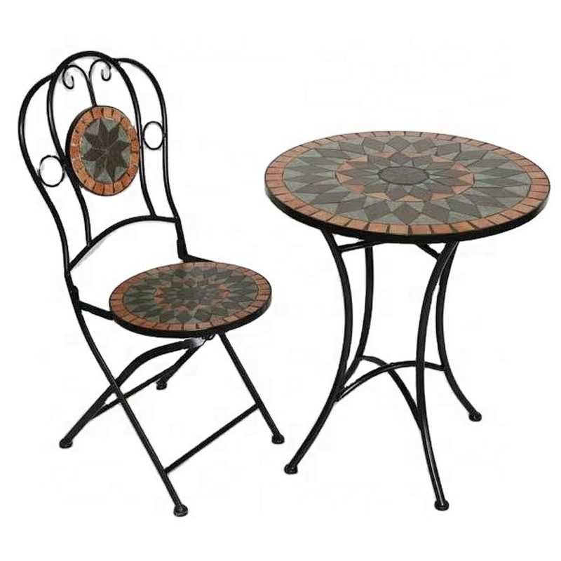 HQ-M0002 HongQiang Mosaic tile table outdoor bistro set garden furniture with chairs