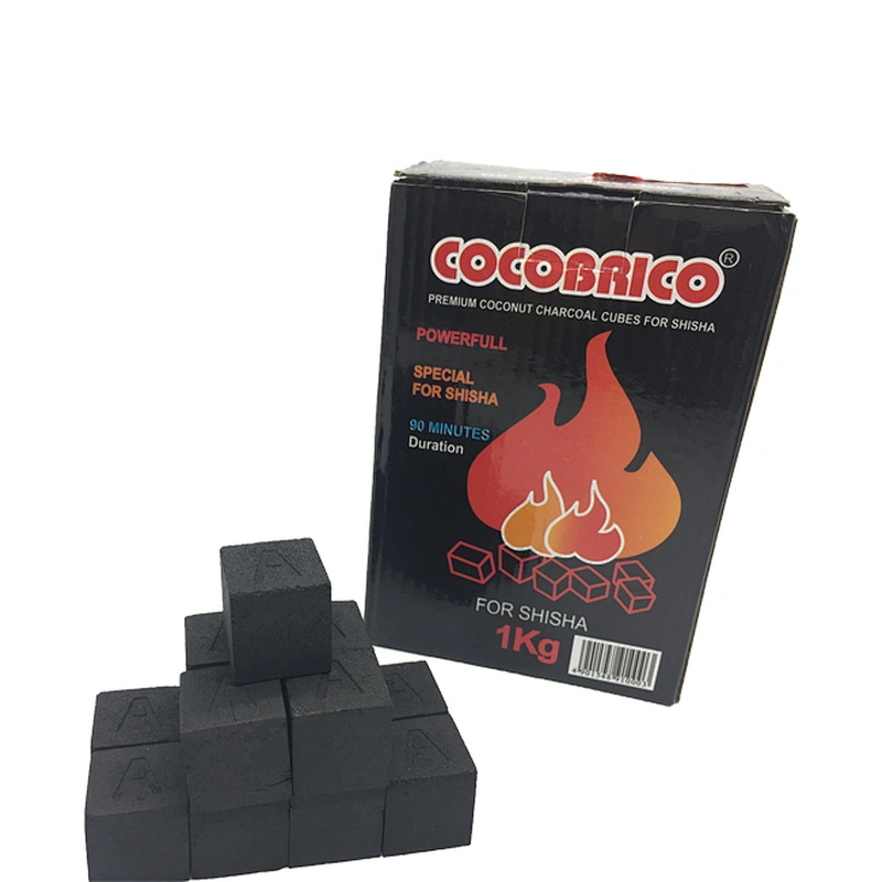 HQHC0025 HongQiang China factory coconut shell coal cubes royal shisha round charcoal