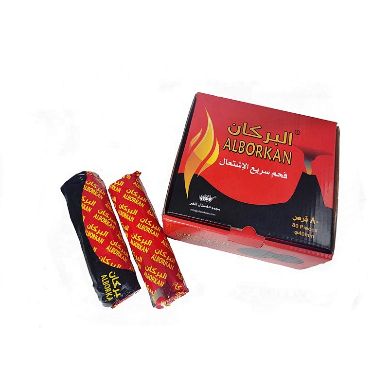 HQRM3301 Hongqiang fruit wood high quality no spark instant light shisha round charcoal for sale