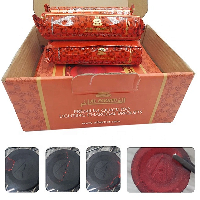 HQRM4080 HongQiang Hot Selling instant 40mm Round Hookah charcoal Fast Ignite shisha charcoal