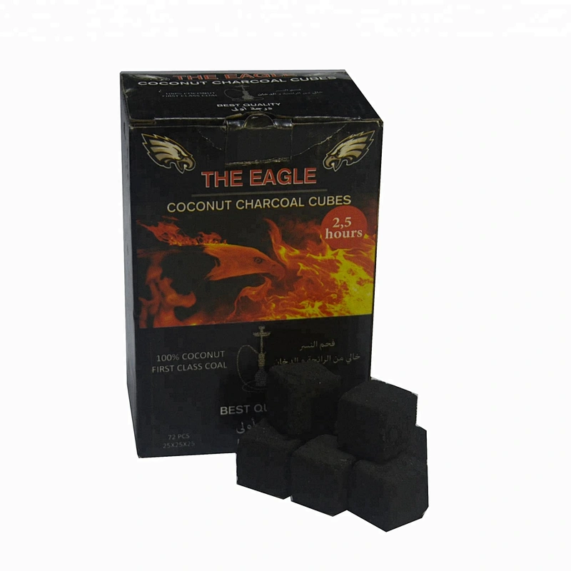 HQHC0025 Hong Qiang Free Samples Cocobrico Cube Charcoal Coconut Shell Hookah Charcoal for Shisha