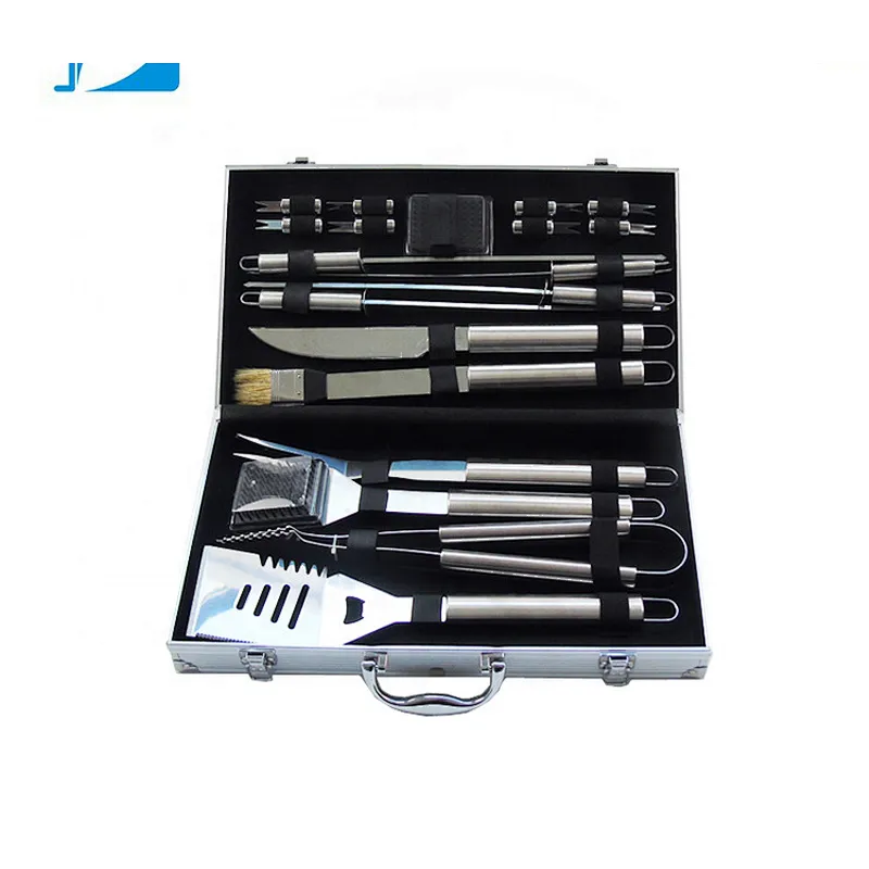 19 Pcs Stainless Steel BBQ with Aluminum Storage Case Barbecue Grill Tool Set