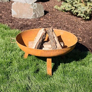 HQ-K05 HongQiang Fire Pit  Rusty Style Corten Steel Brazier Outdoor Camping Bowl BBQ Grill