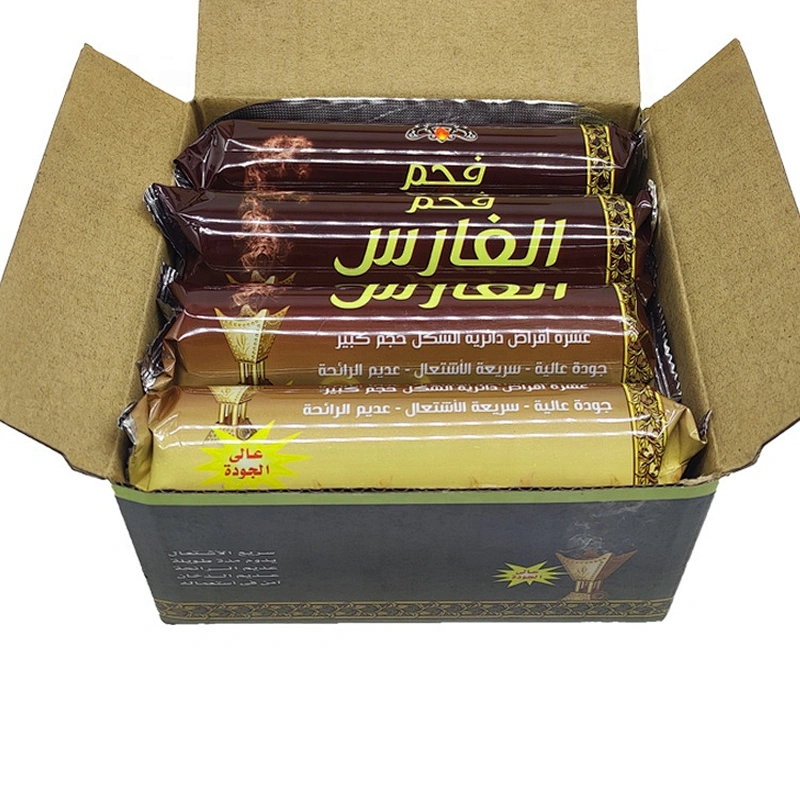 HQRM3380 HongQiang 33mm Golden Coal Fruit Wood Hookah Incense Flavor Round Charcoal