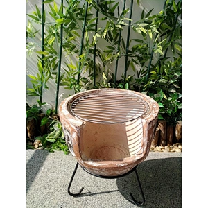 HQBG002 HongQiang Terracotta Household Application BBQ Grill with Charcoal for Sale