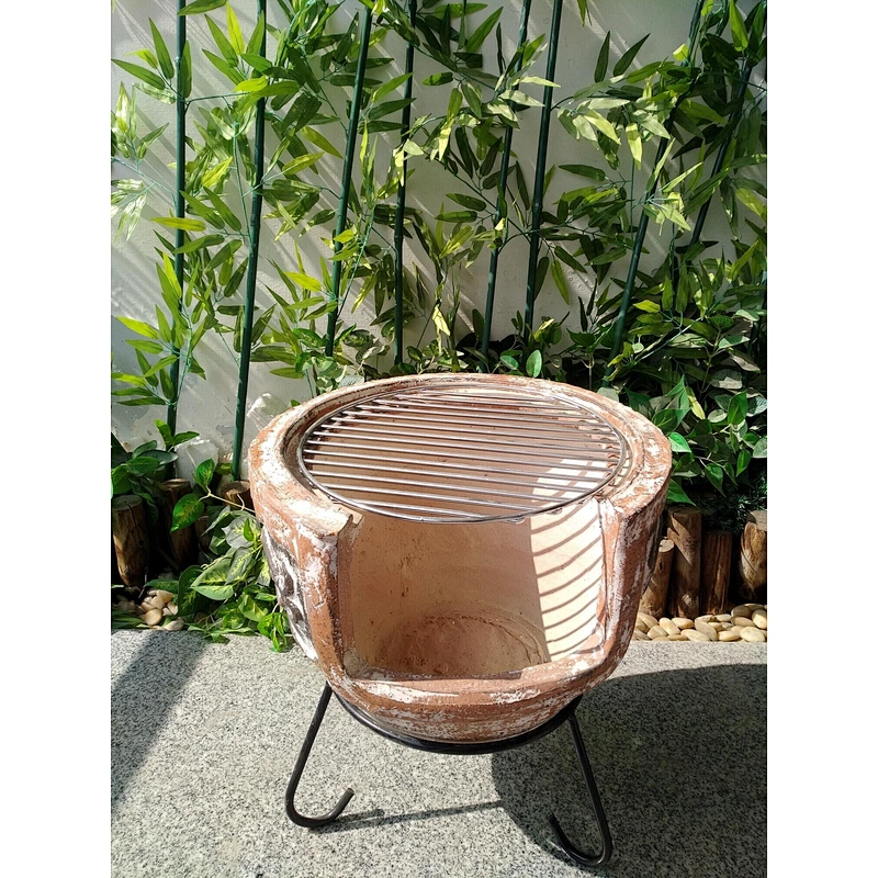 HQBG002 HongQiang Terracotta Household Application BBQ Grill with Charcoal for Sale