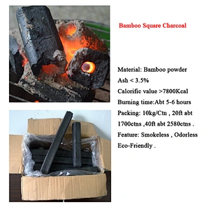 HongQiang Bamboo Square Shape BBQ Charcoal
