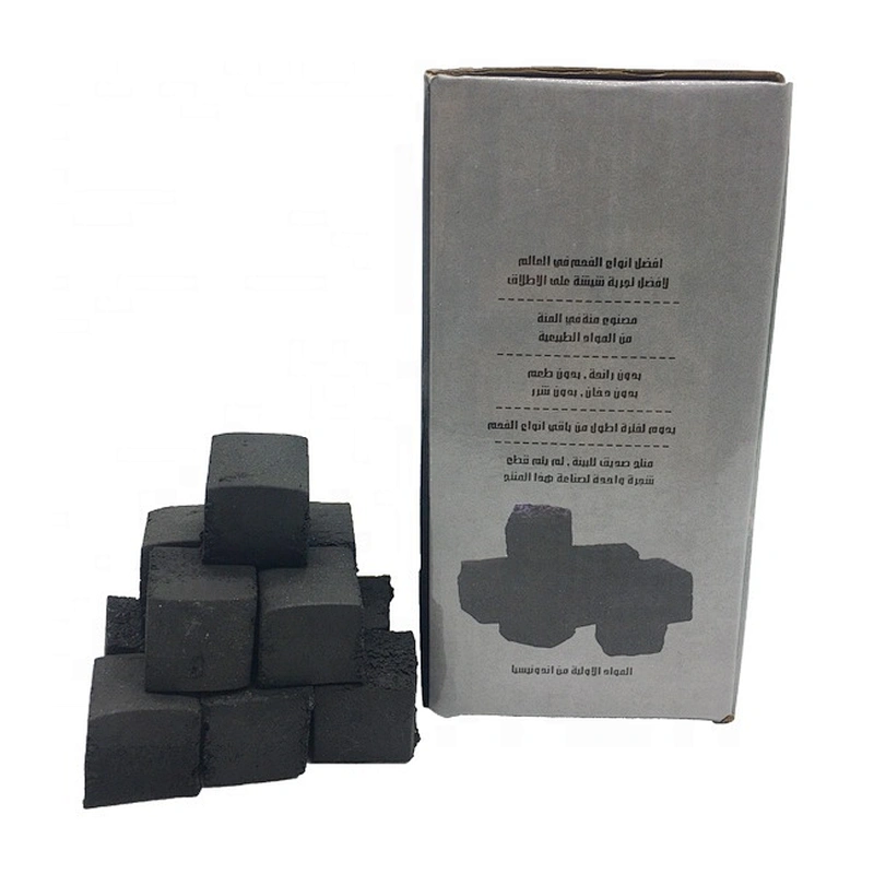 HQHC0025 HongQiang Hot Selling Low ash coconut shell cube charcoal Square coal Cocobrico for Shisha hookah