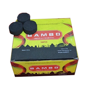 HQRM3301 Hongqiang Bamboo Fruit Wood Round Hookah Charcoal