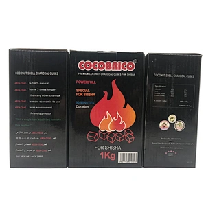 HQHC0025 HongQiang high quality black cube shisha coconut charcoal for hookah