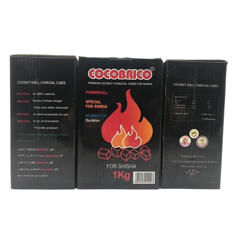 HQHC0025 HongQiang high quality black cube shisha coconut charcoal for hookah
