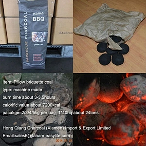 HQBQ0005 HongQiang Instant Light Pillow Shape Barbecue Charcoal for outdoor camping