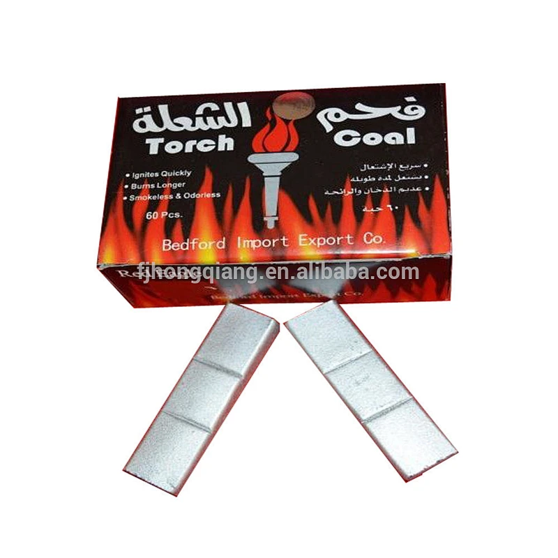 Hong Qiang China hookah Fast Delivery golden torch coal for incense and hookah ,  Bamboo silver charcoal
