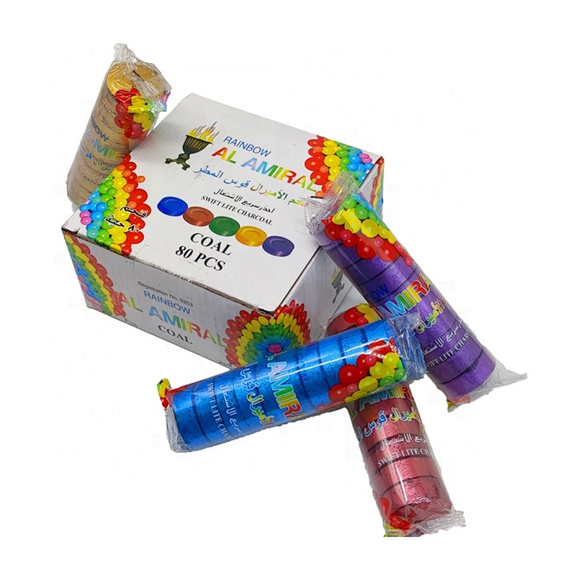 HQRM3380 HongQiang Exporting Global Buyer Color Hookah Quick Light Round Charcoal