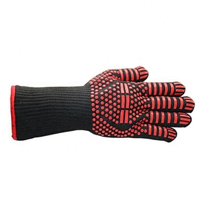 HQBG-1 BBQ Heat Resistant 800 Degree Insulated Glove Oven Fire Resistant Useful Fiber Glove