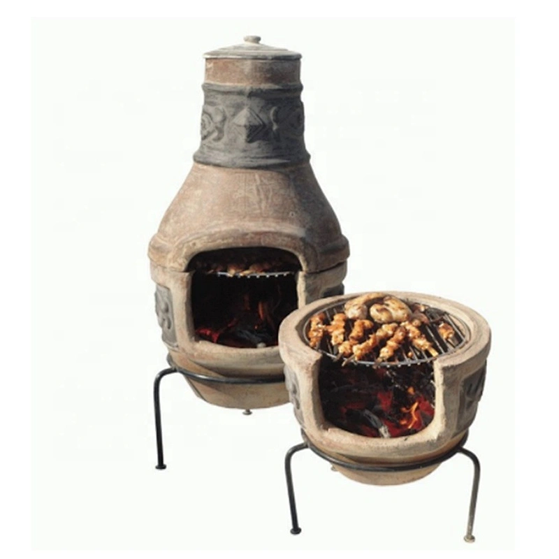 HQBG002 HongQiang Terracotta Household Application BBQ Grill with Charcoal for Sale