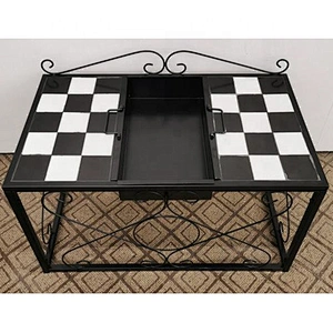 HQMF-S7755 HongQiang mosaic fire pit 7*7 outdoor metal table bbq fire place for garden cooking