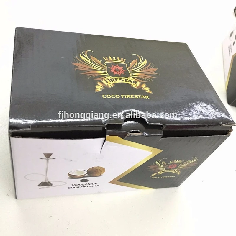 HQHF0025 HongQiang pure coconut shell hexagonal finger charcoal for hookah shisha