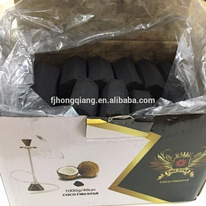 HQHF0025 HongQiang pure coconut shell hexagonal finger charcoal for hookah shisha