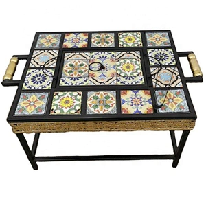 HQMF-S5432 HongQiang Outdoor Metal Square Mosaic Fire Pit  BBQ Table For Garden