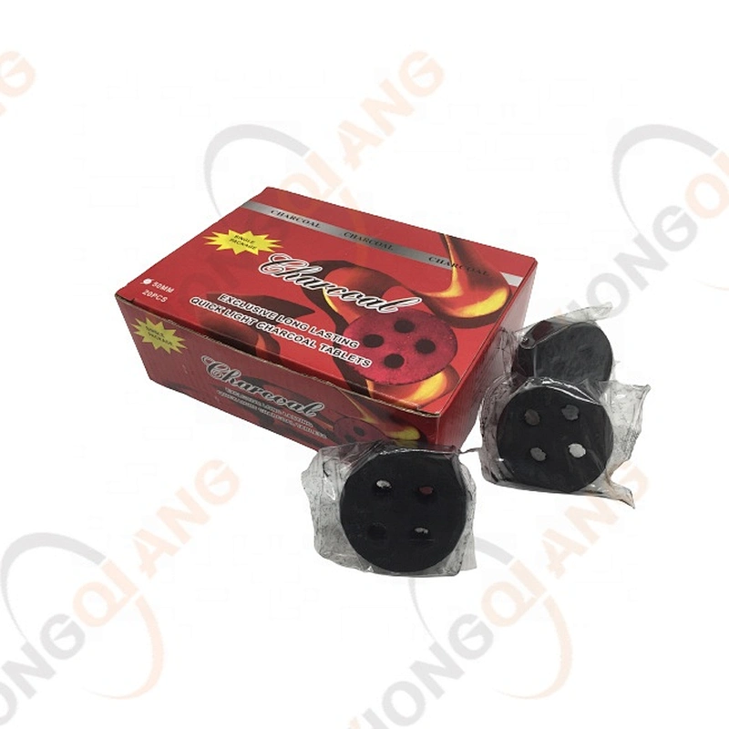 HQRM5020 HongQiang Hot Selling Fast Light 50mm with four holes Round Hookah charcoal tablets for shisha
