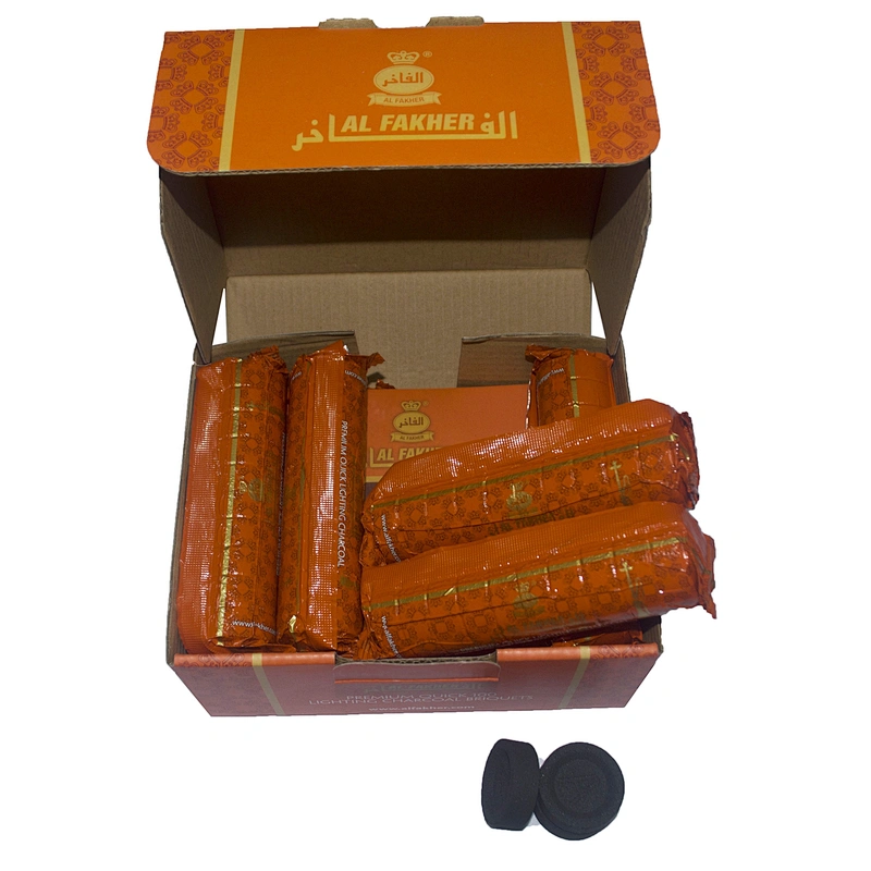 HQRM3301 HongQiang Pure fruit Wood Al Fakher Dubai Round Charcoal for Shisha