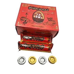 HQRM3380 Quick ignite gloden and sliver 33mm Round charcoal tablet for incense