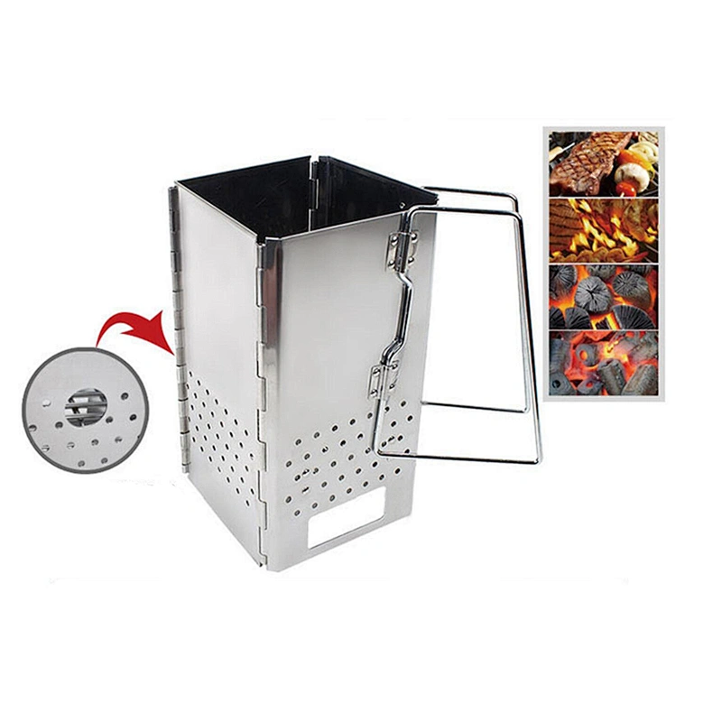 HongQiang Stainless Steel Mini Portable Folding Foldable Charcoal BBQ Barbecue Grill for Outdoor Camping