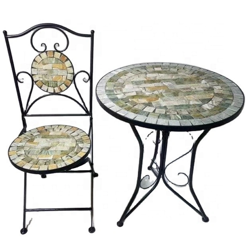 HQ-M0002 HongQiang Mosaic tile table outdoor bistro set garden furniture with chairs
