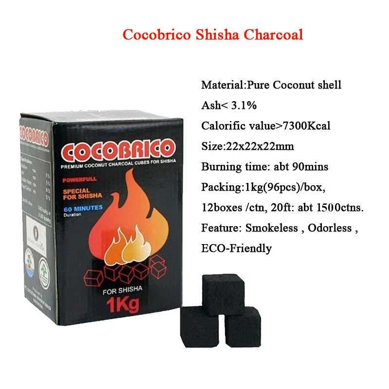 Hong Qiang Cocobrico 2.2cm coconut charcoal coco charcoal briquette for shisha