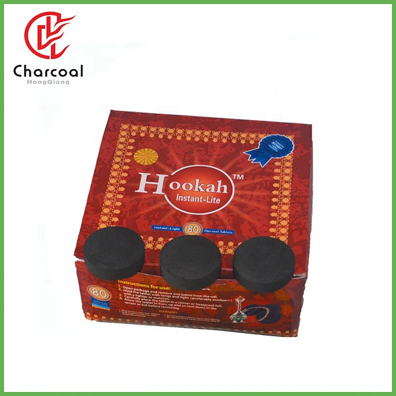 HQRH3880 HongQiang Easy Light Round Long Burning Time Hookah Incense Charcoal