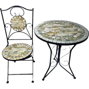 HQ-M0008 HongQiang mosaic tables and chairs bistro tile table outdoor