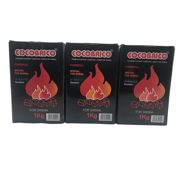 Hong Qiang charcoal wholesaleprice per kg coco Coconut shell cube charcoal for shisha hookah