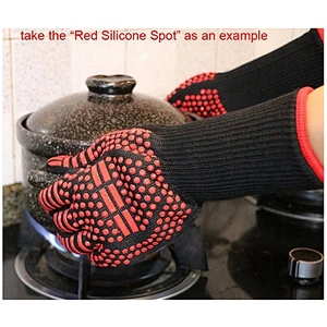 HQBG-1 BBQ Heat Resistant 800 Degree Insulated Glove Oven Fire Resistant Useful Fiber Glove