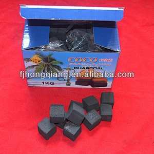 Hongqiang coconut shell cube shape shisha charcoal for sale