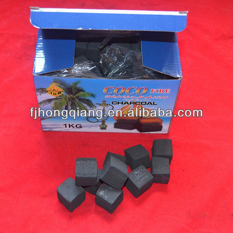 Hongqiang coconut shell cube shape shisha charcoal for sale