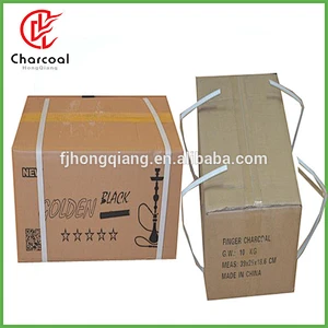 HQHF0025 HongQiang pure coconut shell hexagonal finger charcoal for hookah shisha