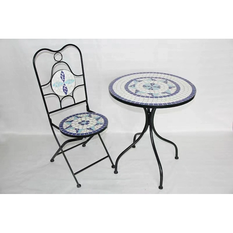 HQ-M0008 HongQiang mosaic tables and chairs bistro tile table outdoor
