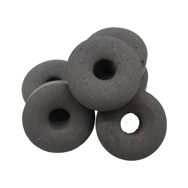 HQRM4080 HongQiang factory hot selling black shisha incense easy ignite hookah hole round charcoal