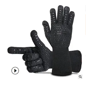 HQBG-1 BBQ Heat Resistant 800 Degree Insulated Glove Oven Fire Resistant Useful Fiber Glove