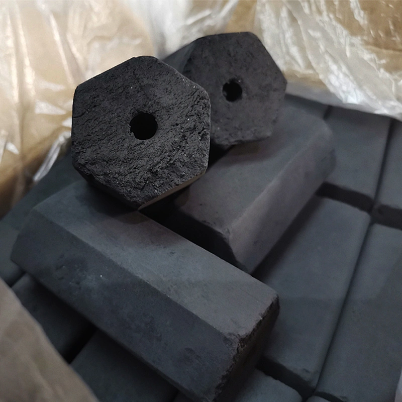 HQBQ0002 Hongqiang long burning time barbeque coal low ash torch square hexagonal compressed charcoal
